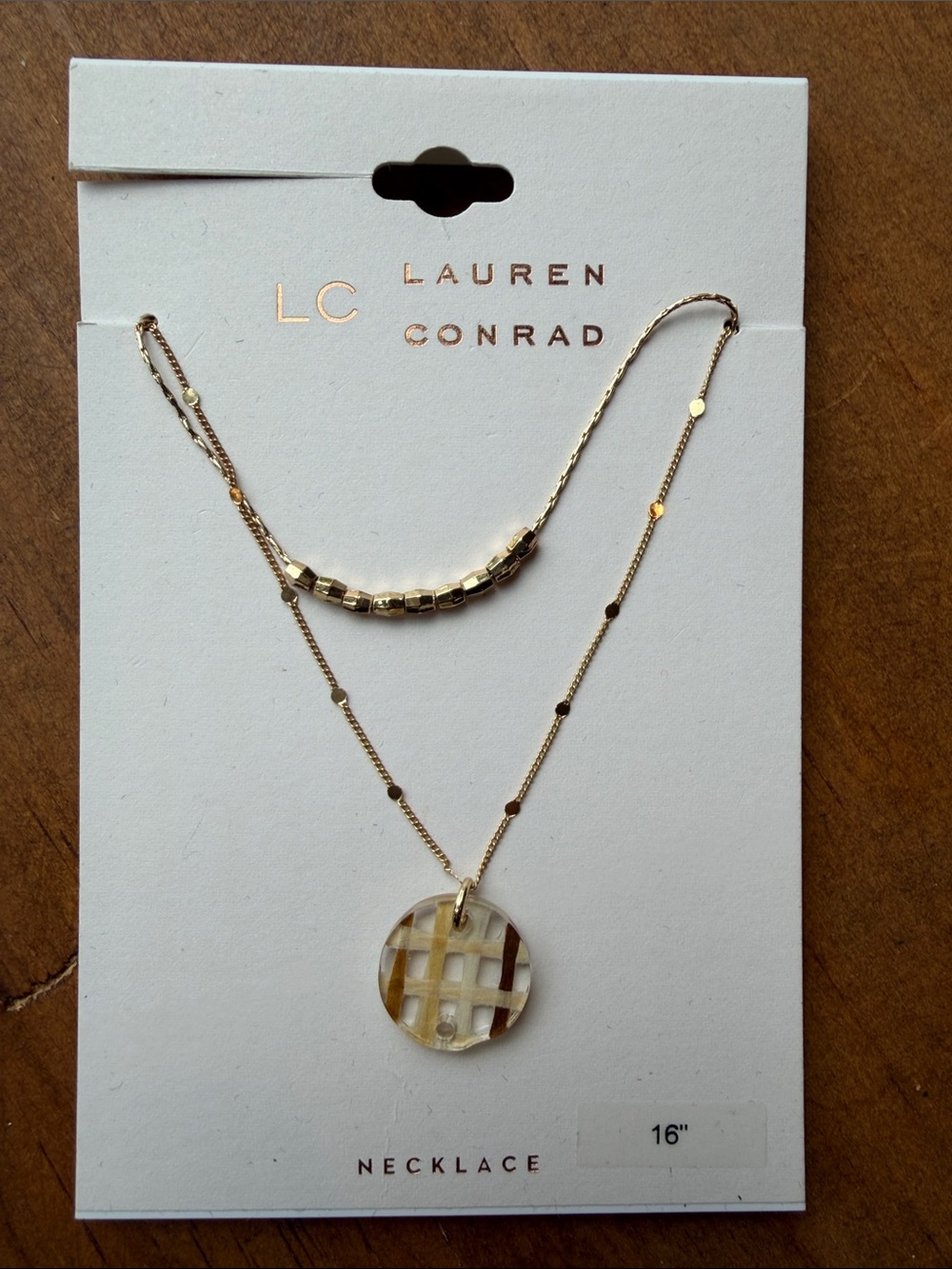 LC Lauren Conrad Gold Layered Disc Pendant Necklace
